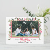 フローラ境界写真クリスマスカード 招待状 (スタンド正面)