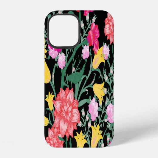 フローラ壁紙の大きな花のパターン iPhoneケース (裏面)