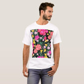 フローラ壁紙の大きな花のパターン Tシャツ (正面フル)