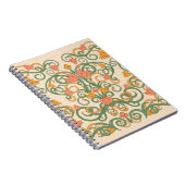 フローラ壁紙アールヌーボースタイル,ヴィンテージ病 ノートブック (右側)