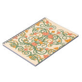 フローラ壁紙アールヌーボースタイル,ヴィンテージ病 ノートブック (左側)