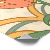 フローラ壁紙アールヌーボースタイル,ヴィンテージ病 ポスター (角)