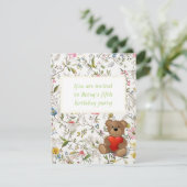 フローラ壁紙パターン 招待状 (スタンド正面)