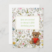 フローラ壁紙パターン 招待状 (正面/裏面)