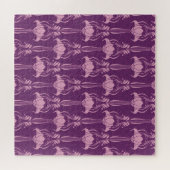 フローラ壁紙ピンクバイオレットデザイン ジグソーパズル (横)