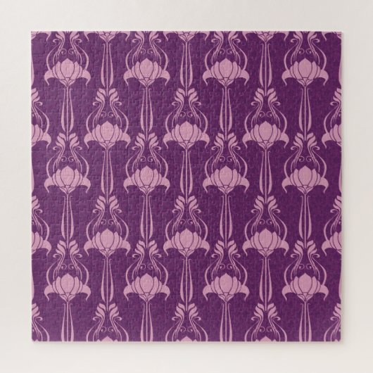 フローラ壁紙ピンクバイオレットデザイン ジグソーパズル (縦)