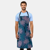 フローラ壁紙:アジアのネイビーブルー、ピンク。 エプロン (着用した状態)