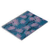 フローラ壁紙：アジアのネイビーブルー、ピンク。 ノートブック (左側)