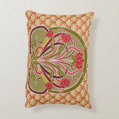 フローラ壁紙，アールヌーボースタイル,ヴィンテージイル アクセントクッション (裏面(縦))