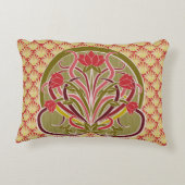 フローラ壁紙，アールヌーボースタイル,ヴィンテージイル アクセントクッション (裏面)