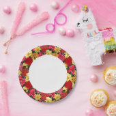 フローラ壁紙，水彩スタイル ペーパープレート (パーティー)