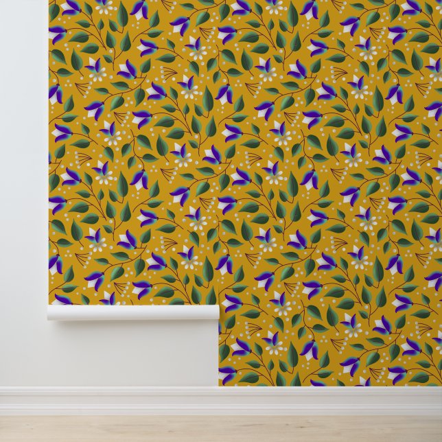 フローラ壁紙（黄色と紫） 壁紙 (アプリケーション)