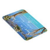 フローラ夏のビーチ結婚式ゲート日付を保存 マグネット (右側)