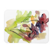 フローラ夏デザイン手絵を描抽象芸術2 マグネット (横)