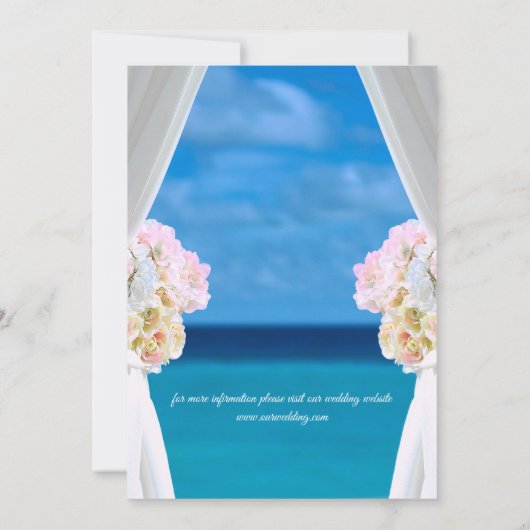 フローラ夏海熱帯ビーチ結婚式 招待状 (裏面)