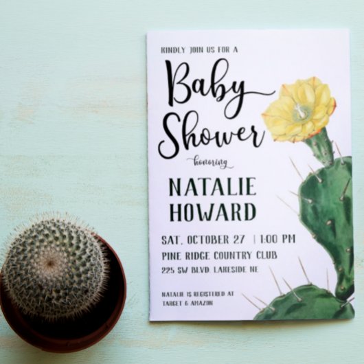 フローラ多汁性ベビースシャワー招待状 招待状