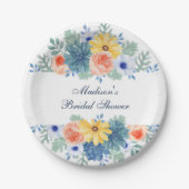 フローラ多汁性マカロンブライダルシャワー ペーパープレート (正面)
