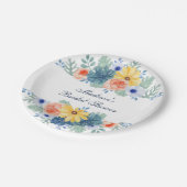 フローラ多汁性マカロンブライダルシャワー ペーパープレート (アングル)