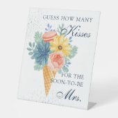 フローラ多肉性マカロンブライダルシャワーパーティーゲーム 台座サイン (正面)