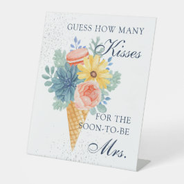 フローラ多肉性マカロンブライダルシャワーパーティーゲーム 台座サイン