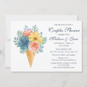 フローラ多肉性マカロン |カップルのシャワー 招待状 (正面)