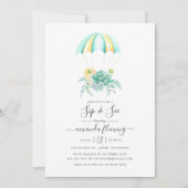 フローラ多肉花束パラシュートシップと表示 招待状 (正面)