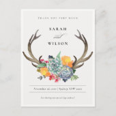 フローラ多肉質アントラーボヘミアンアリュアありがとう ポストカード (正面)