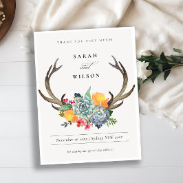 フローラ多肉質アントラーボヘミアンアリュアありがとう ポストカード