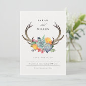 フローラ多肉質アントラーボヘミアン日付を保存 セーブザデート (スタンド正面)