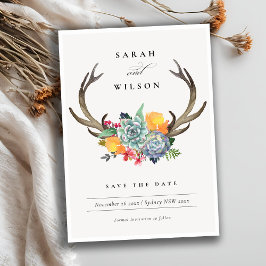 フローラ多肉質アントラーボヘミアン日付を保存 セーブザデート