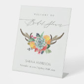 フローラ多肉質アントラーボホウェルカムブライダルシャワー 台座サイン (正面)