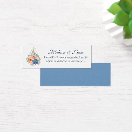 フローラ多肉質マカロンウェディングRSVPカード (デスク)