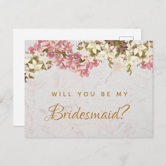 フローラ大理石の蘭の花嫁はがき シーズンポストカード (正面/裏面)