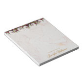 フローラ大理石ブルゴーニュ牡丹ゴールデンスクリプガーリート ノートパッド (アングル)
