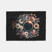 フローラ太陽の花の月食シャツ フリースブランケット (正面(横))