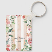 フローラ奈 |写真パーソナライズされたキーリング キーホルダー (裏面)