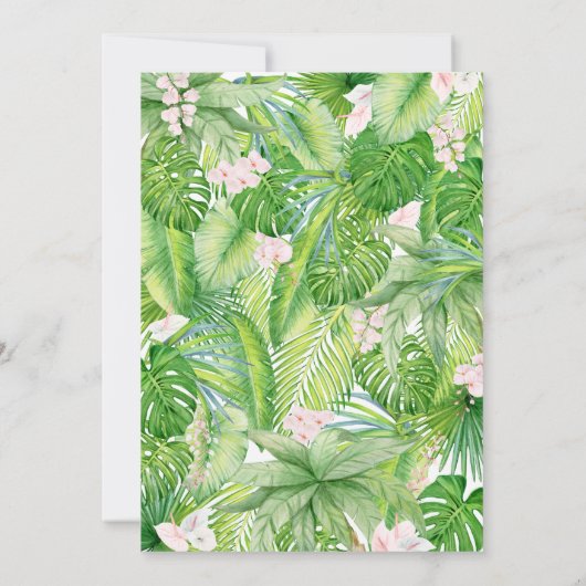 フローラ女子恐竜の赤ちゃんシャワー 招待状 (裏面)