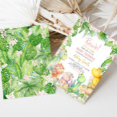 フローラ女子恐竜の赤ちゃんシャワー 招待状