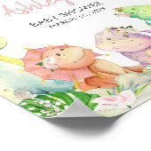 フローラ女子恐竜ベビーシャワーへようこそ ポスター (角)