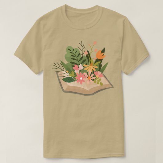 フローラ女子書籍愛好家先生 Tシャツ (デザイン正面)