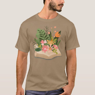 フローラ女子書籍愛好家先生 Tシャツ