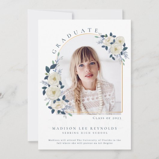 フローラ女子高校卒業 招待状 (正面)