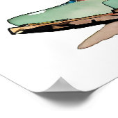 フローラ女性のカーボーイブーツとデイジー&蝶 ポスター (角)