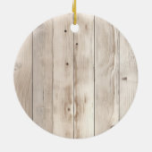 フローラ女性のカーボーイブーツアイボリーフェイクウッドパーソナライズされた セラミックオーナメント (裏面)