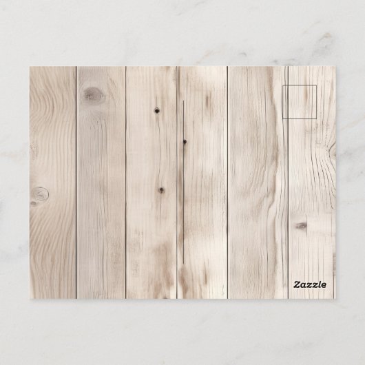 フローラ女性のカーボーイブーツアイボリーフェイクウッドパーソナライズされた ポストカード (裏面)