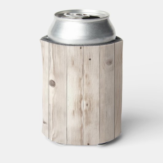 フローラ女性のカーボーイブーツアイボリーフェイクウッドパーソナライズされた 缶クーラー (缶裏面)