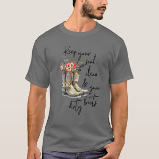 フローラ女性のカーボーイ保はあなたの魂をブートあなたのボー Tシャツ