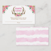 フローラ女素朴の子の赤ちゃんシャワーおむつデッフルカード エンクロージャーカード (正面/裏面)