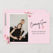 フローラ妊娠の写真の発表 |来が間もなく 案内状 (正面/裏面)