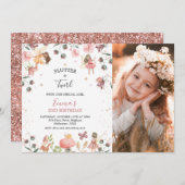 フローラ妖女の子フォトバースデーパーティー 招待状 (正面/裏面)